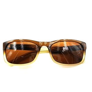 Beverly Hills Brown White Rectangle Sunglasses